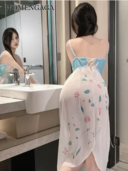 WOMENGAGA, сладък корейски дамски блузи, мини-рокля Tnak, синьо романтично игриво женско модно есента рокля, елегантно 2023 8HEI