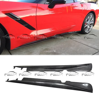 За Chevrolet Corvette C7 Пълнители Странични Прагове Бради от Въглеродни Влакна Fit 2014-up Stingray