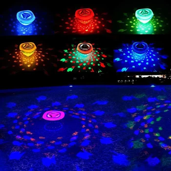 RGB Плаващ подводен лампа с 4 светодиода, плаващ светлина, цветна светлина, 6 режима на осветяване, водоустойчив клетка 3 AAA за езерце, фонтан, басейн,