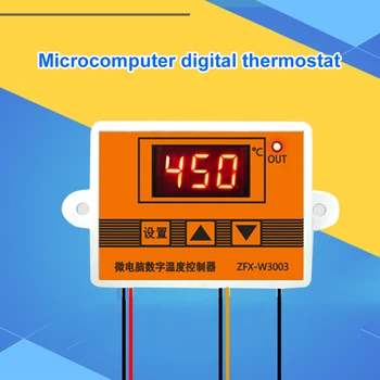 Микрокомпютър W3003 Цифров Интелектуален Термостат с червен дисплей, 12/24 В/220 В К-Термодвойка тип Сензор 0-450 ℃